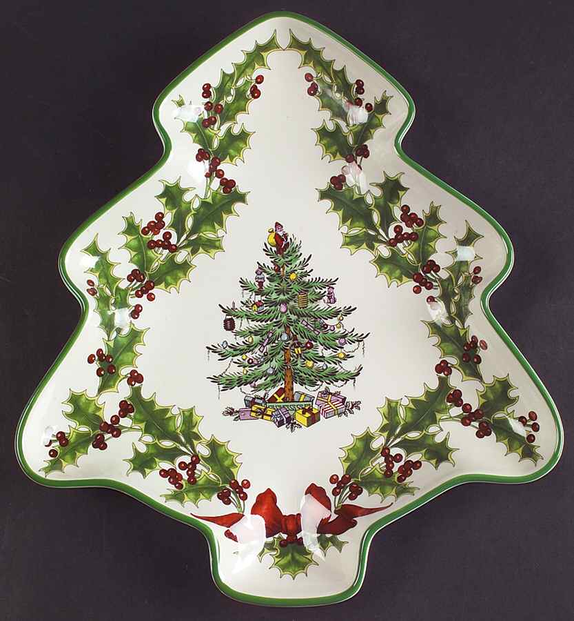 Christmas Tree Large Tree Shaped Dish by Spode-1