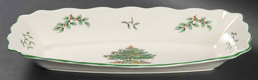 Christmas Tree Scalloped Tray by Spode-1