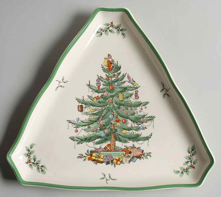 Christmas Tree Triangular Tray by Spode-1