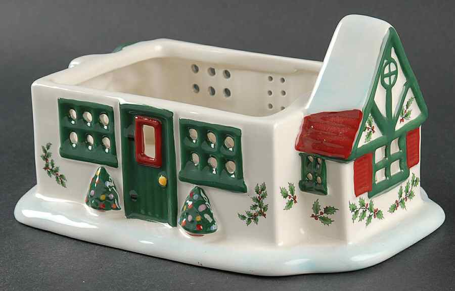 Christmas Tree Figural Cottage Candle House Base by Spode-1