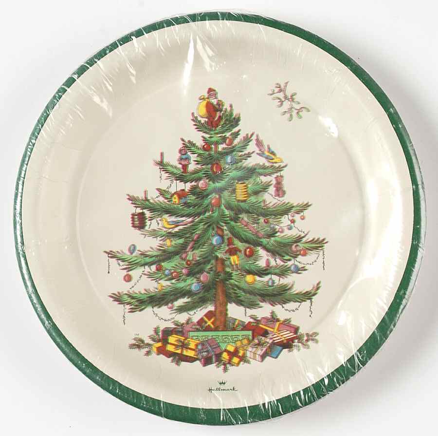 Christmas Tree (Pack of 8) Paper Dessert Plate by Spode-1
