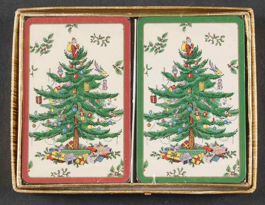 Christmas Tree Double Deck Playing Cards (Motif 1&2) by Spode-1