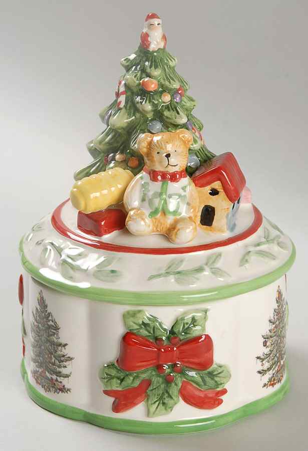 Christmas Tree Sculpted Box & Lid by Spode-1