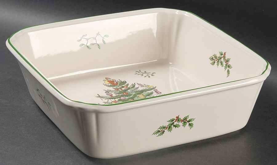Christmas Tree 10" Square Vegetable Bowl by Spode-1