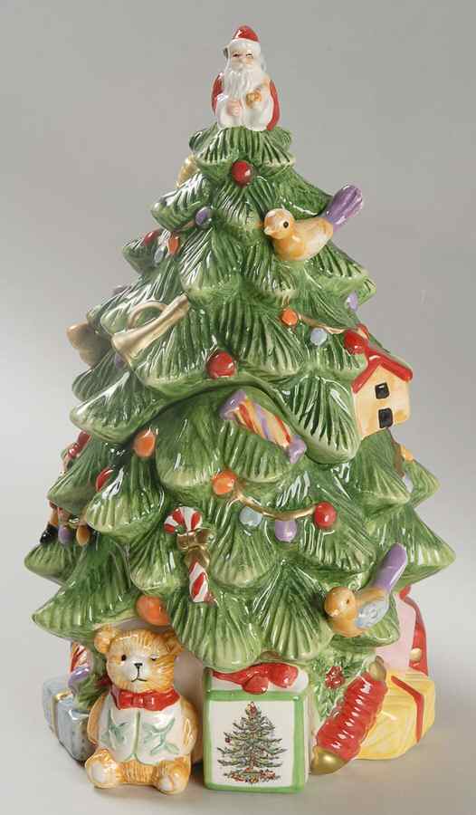 Christmas Tree Large Tree Shaped Candy Box by Spode-1