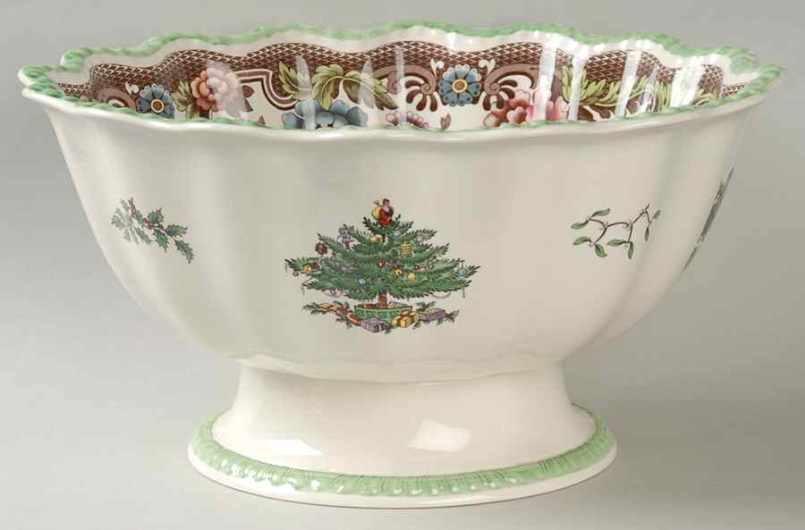 Christmas Tree Round Gadroon Bowl by Spode-1