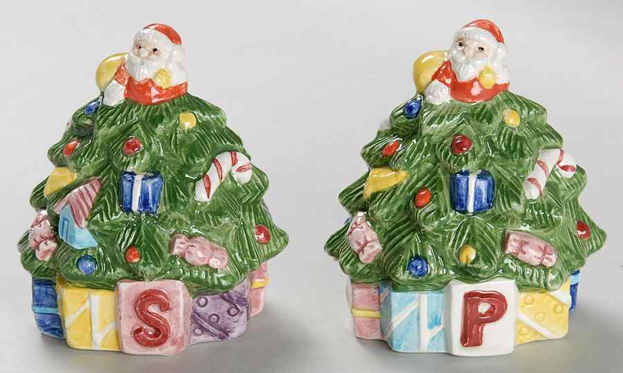 Christmas Tree Individual Figural Salt & Pepper Set by Spode-1