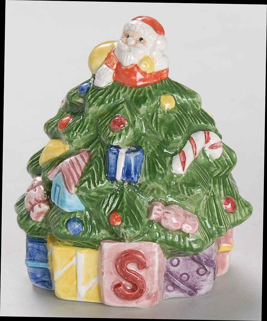 Christmas Tree Individual Figural Salt Shaker by Spode-1