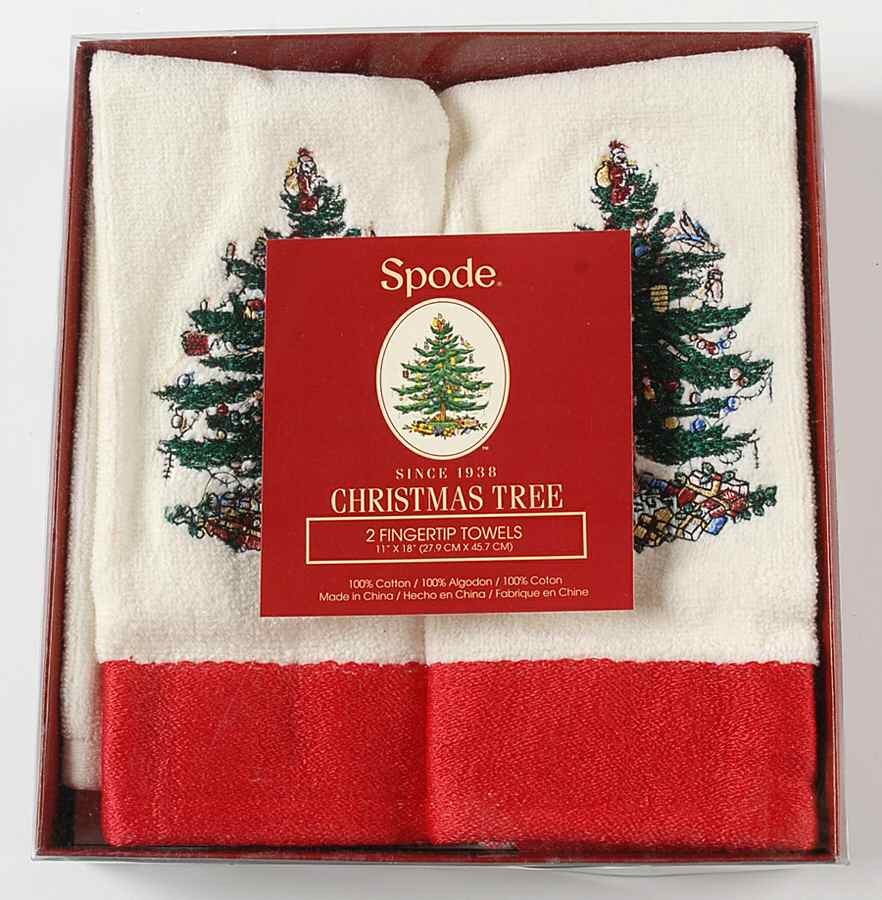 Christmas Tree (Set of 2) Cloth Fingertip Towels by Spode-1