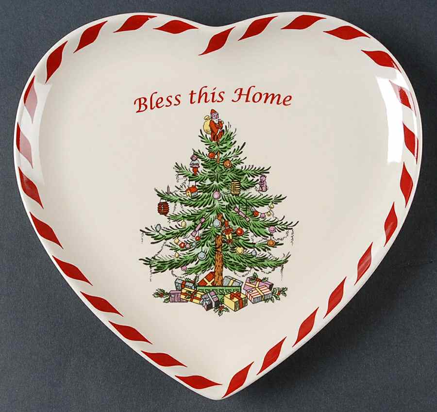 Christmas Tree Heart Shaped Dish by Spode-1