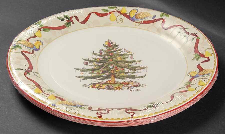 Christmas Tree Pack of 8 - Paper Dinner Plate by Spode-1