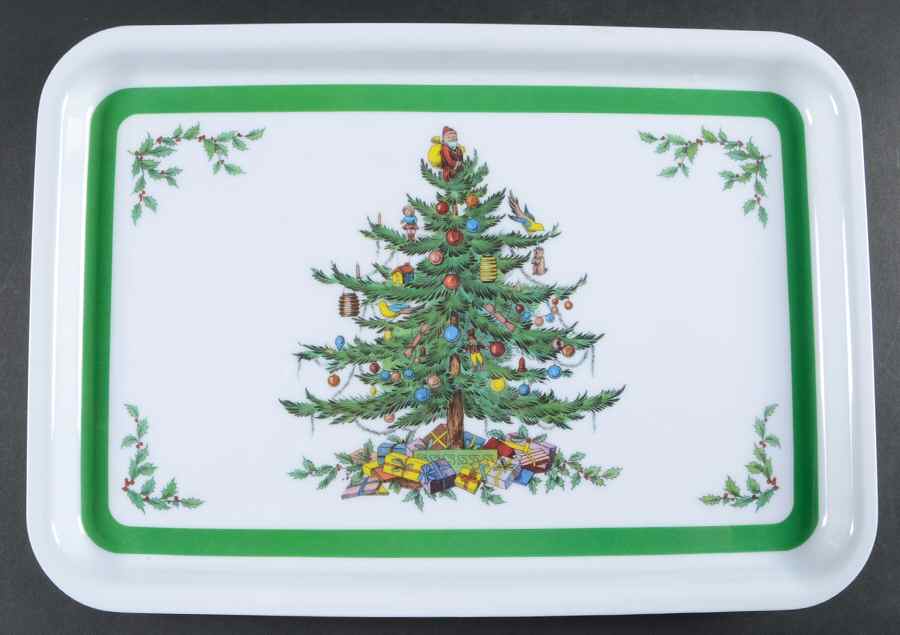 Christmas Tree 17" Rectangular Melamine Tray by Spode-1