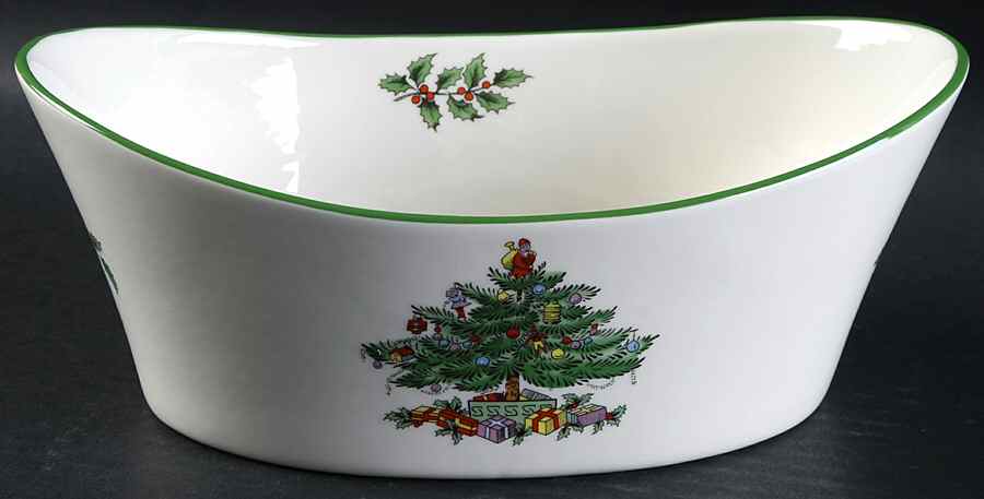 Christmas Tree 9" Oval Bowl by Spode-1