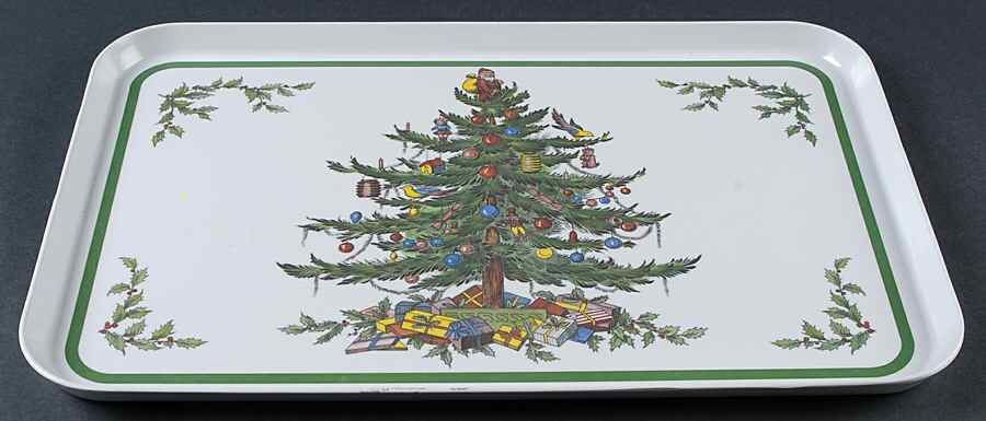 Christmas Tree 17" Rectangular Melamine Tray by Spode-1