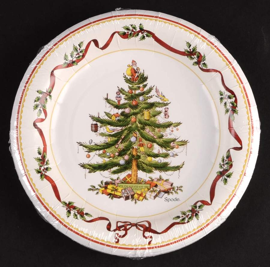 Christmas Tree (Pack of 8) Paper Luncheon/Dessert Plates by Spode-1