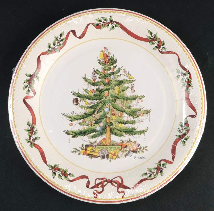 Christmas Tree Pack of 8 - Paper Dinner Plate by Spode-1
