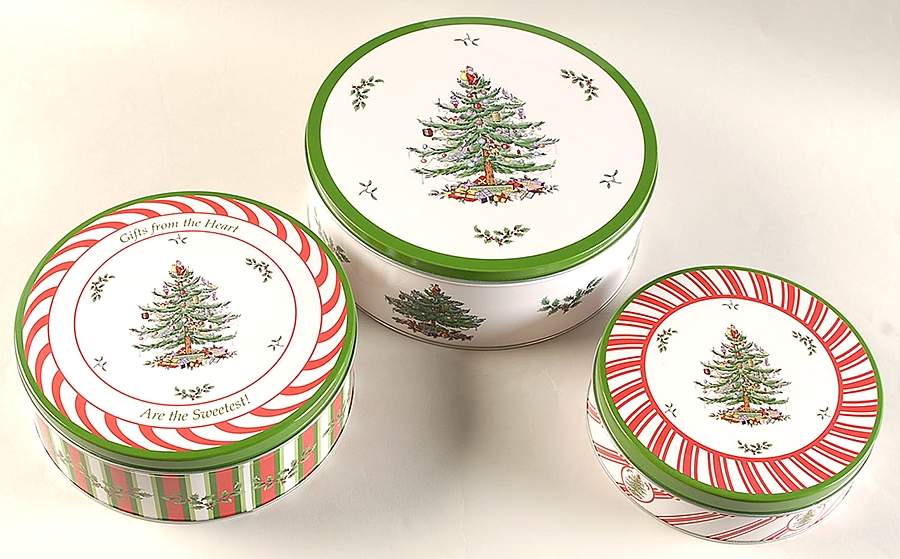 Christmas Tree Set of 3 Cake Tins (6", 7" & 8") by Spode-1