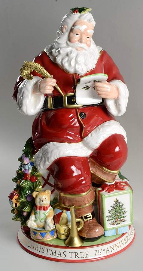 Christmas Tree Figural Cookie Jar & Lid by Spode-1