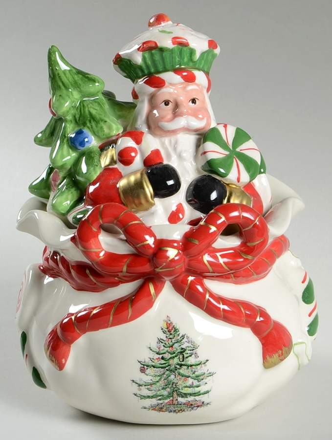 Christmas Tree Figural Candy Box & Lid by Spode-1