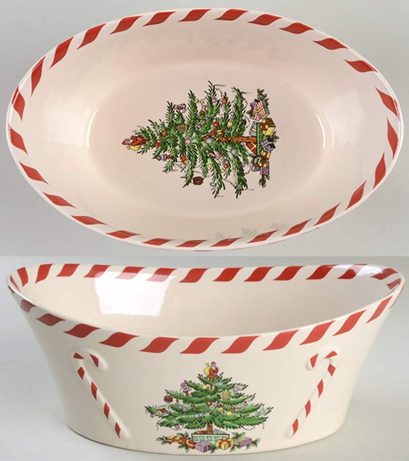 Christmas Tree 9" Oval Bowl by Spode-1