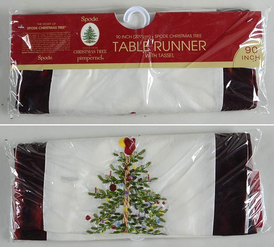 Christmas Tree 13" X 90" Cloth Table Runner by Spode-1