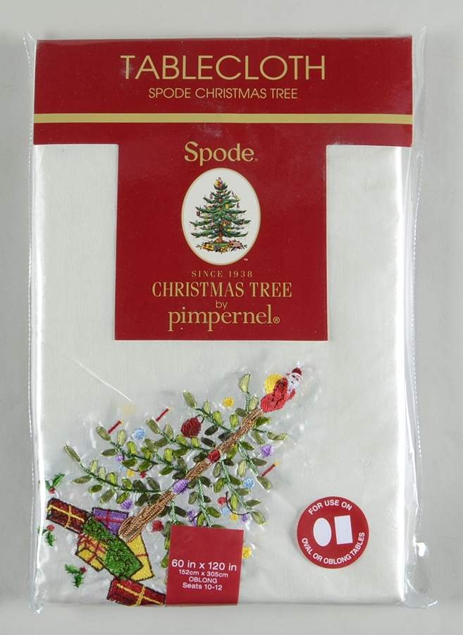 Christmas Tree 60" X 120" Rectangular Tablecloth by Spode-1