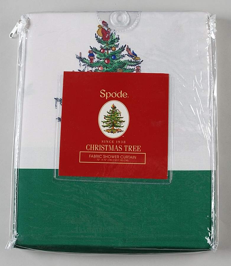 Christmas Tree 72" X 72" Cloth Shower Curtain by Spode-1