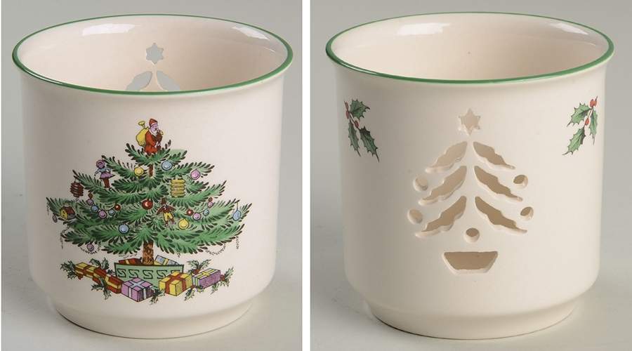 Christmas Tree 3" Pierced Votive Candleholder by Spode-1
