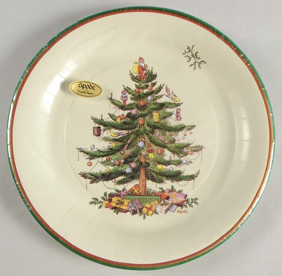 Christmas Tree Pack of 8 - Paper Dinner Plate by Spode-1