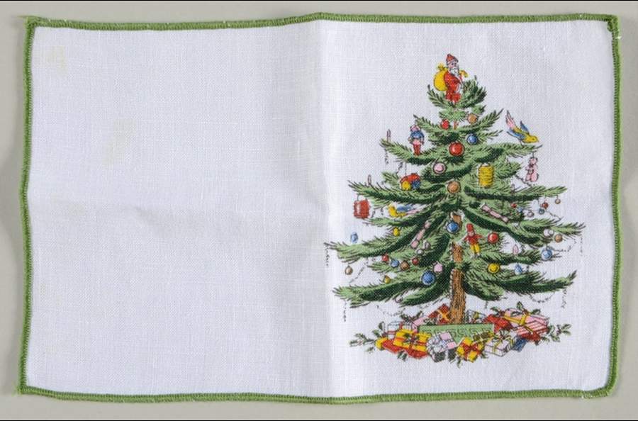 Christmas Tree Cloth Cocktail Napkin by Spode-1