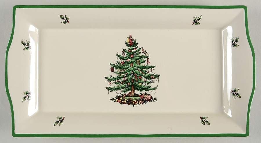 Christmas Tree 12" Rectangular Tray by Spode-1