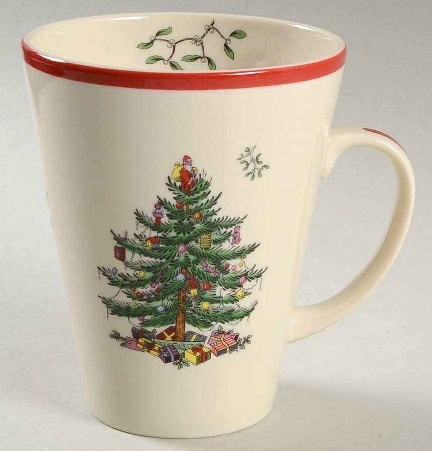 Christmas Tree Red Trim Tall Mug by Spode-1