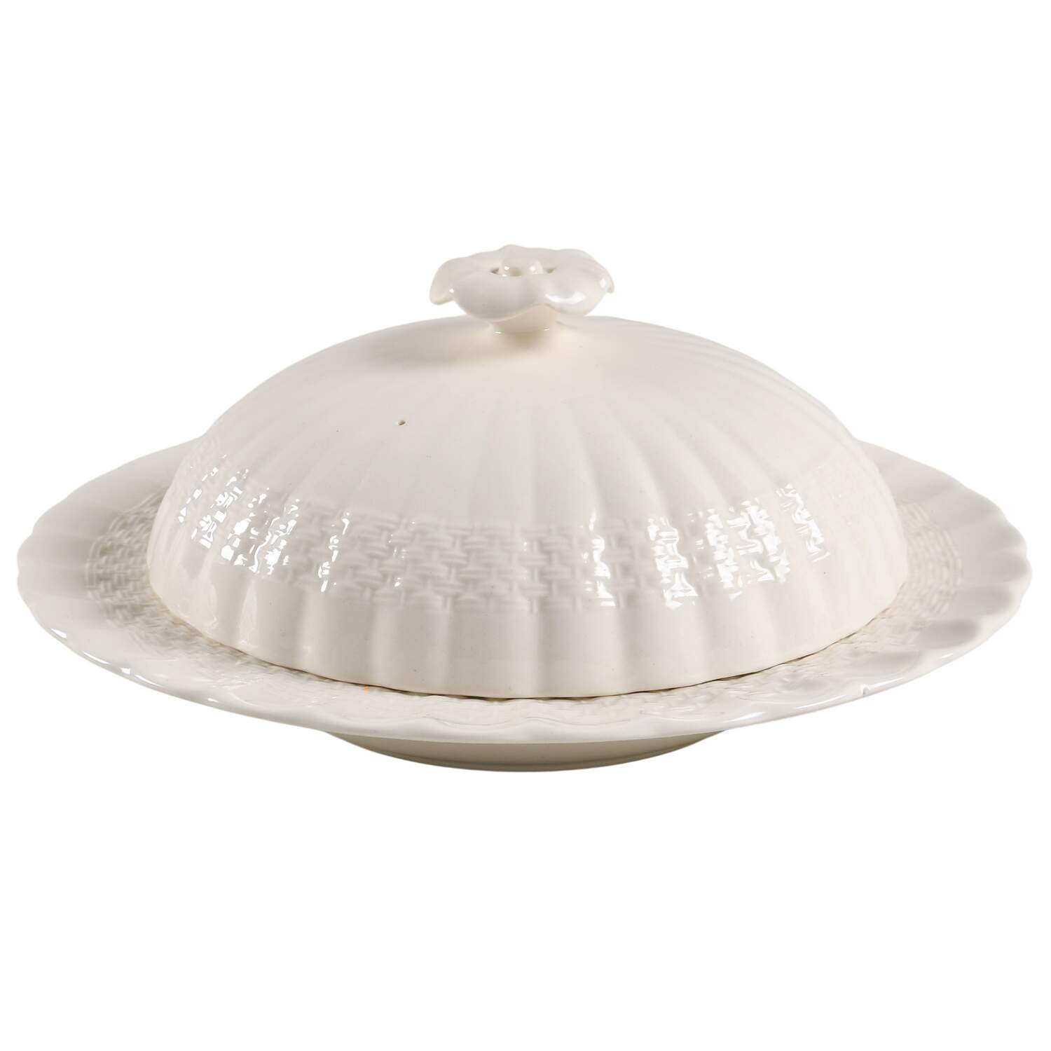 Chelsea Wicker Round Covered Butter by Spode-1