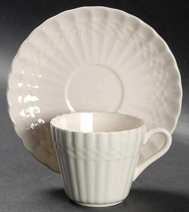 Chelsea Wicker Flat Demitasse Cup & Saucer Set by Spode-1