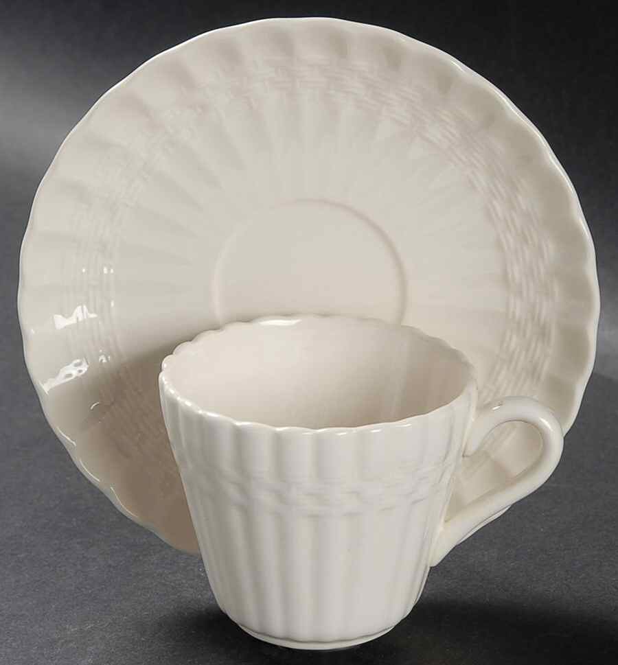 Chelsea Wicker Flat Cup & Saucer Set by Spode-1