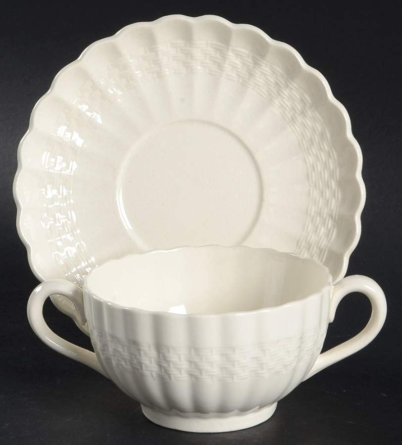 Chelsea Wicker Footed Bouillon Cup & Saucer by Spode-1