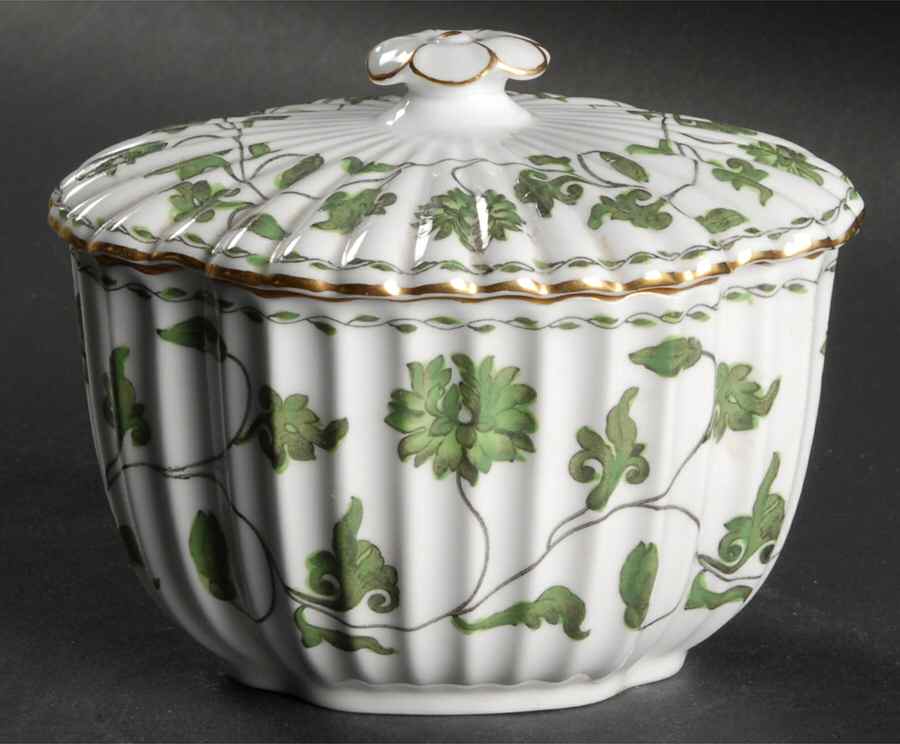 Colonel Dark Green Sugar Bowl & Lid by Spode-1