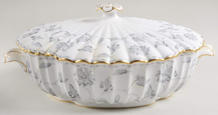 Colonel Gray (Gold Trim) Round Covered Vegetable by Spode-1
