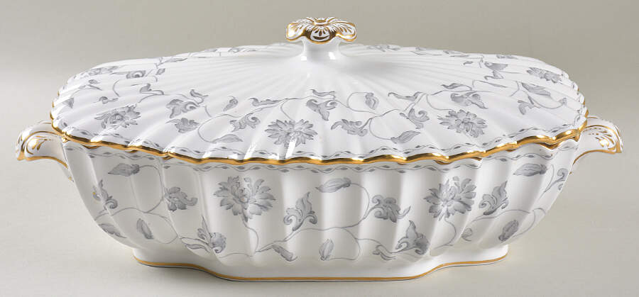 Colonel Gray (Gold Trim) Oval Covered Vegetable by Spode-1