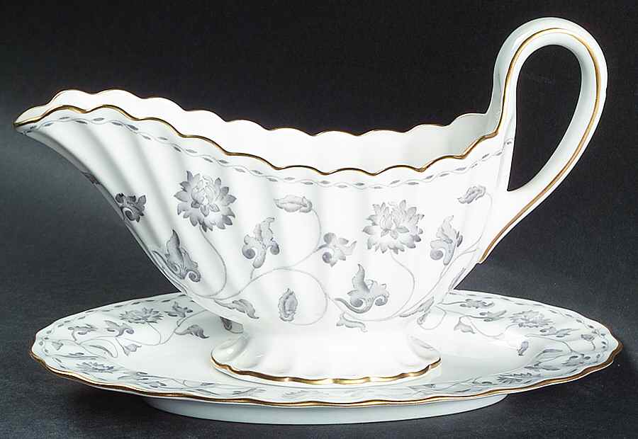Colonel Gray (Gold Trim) Gravy Boat & Underplate/Relish by Spode-1