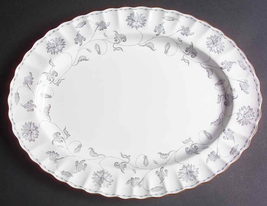 Colonel Gray (Gold Trim) 14" Oval Serving Platter by Spode-1