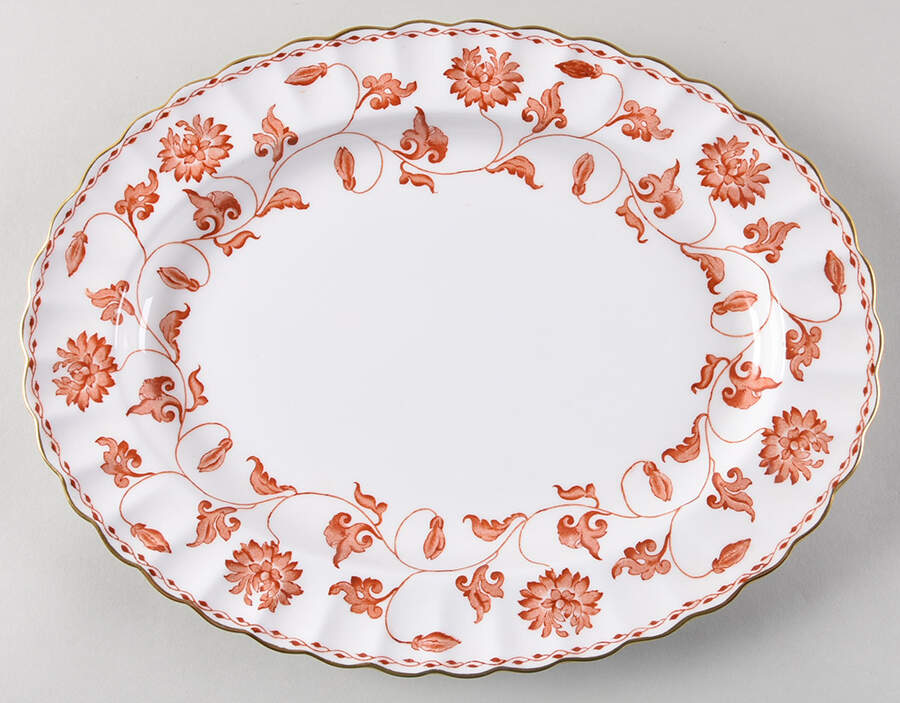 Colonel Red 12" Oval Serving Platter by Spode-1