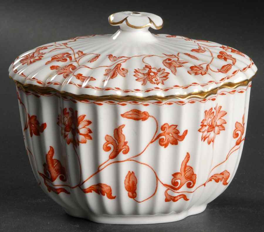 Colonel Red Sugar Bowl & Lid by Spode-1