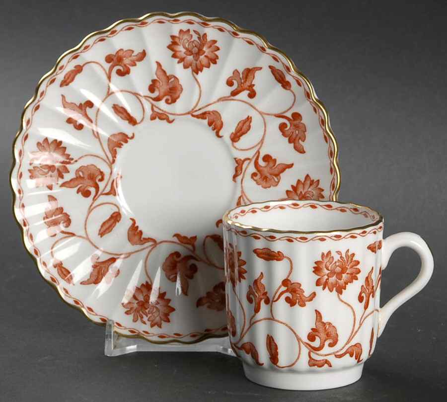 Colonel Red Footed Demitasse Cup & Saucer Set by Spode-1