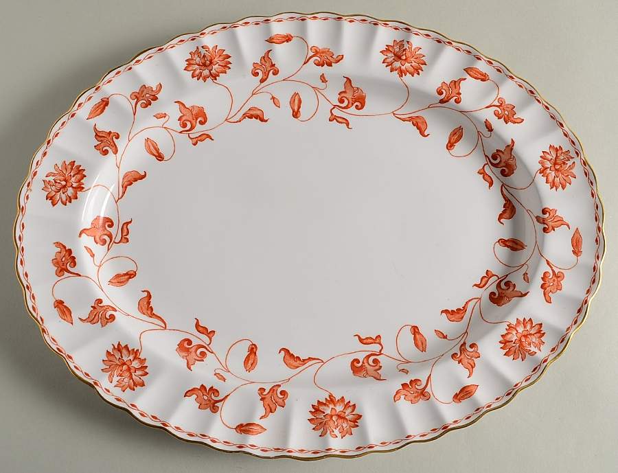 Colonel Red 14" Oval Serving Platter by Spode-1