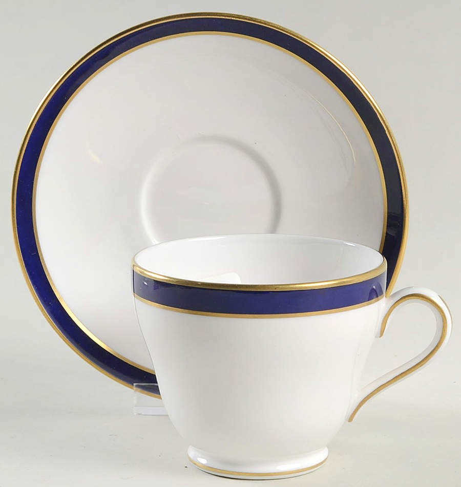 Consul Cobalt Footed Cup & Saucer Set by Spode-1