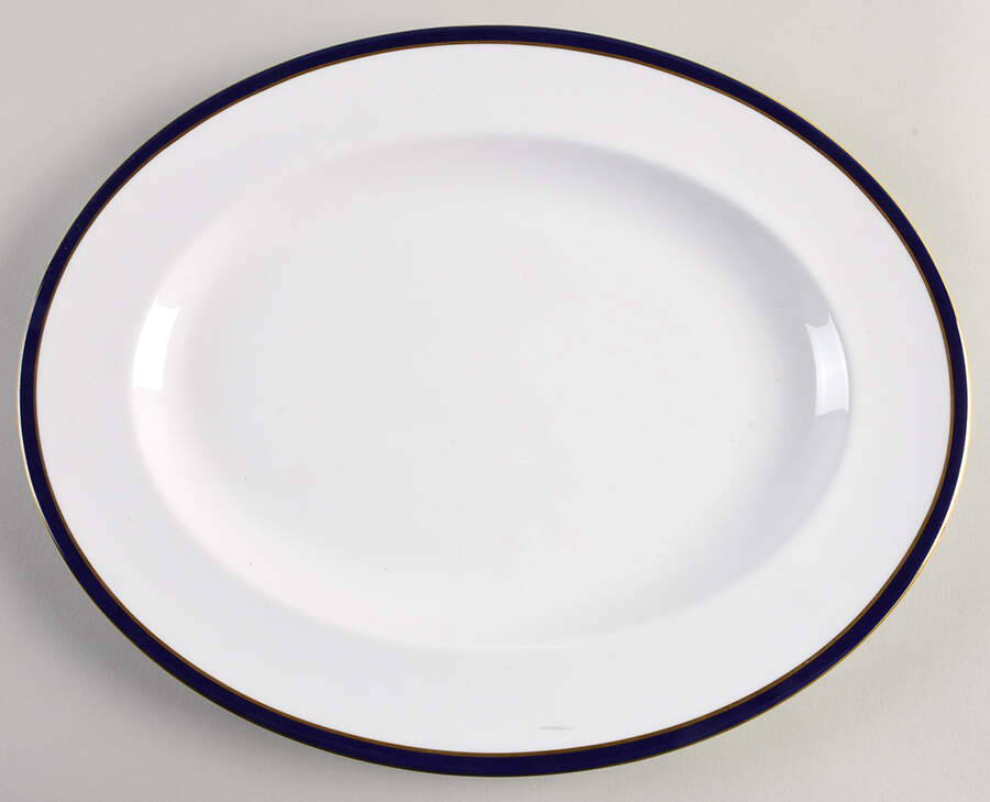 Consul Cobalt 15" Oval Serving Platter by Spode-1
