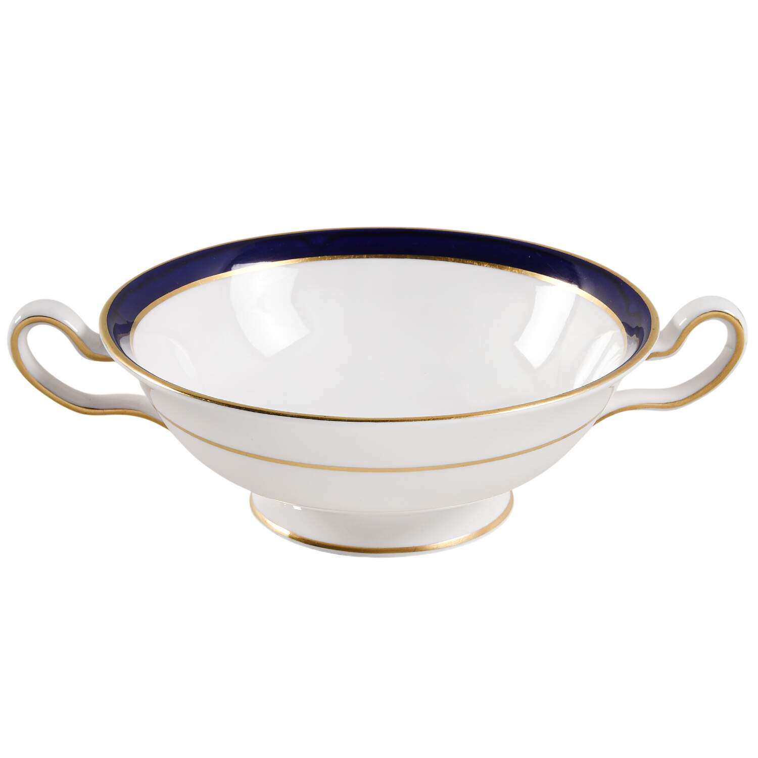 Consul Cobalt Footed Cream Soup Bowl by Spode-1