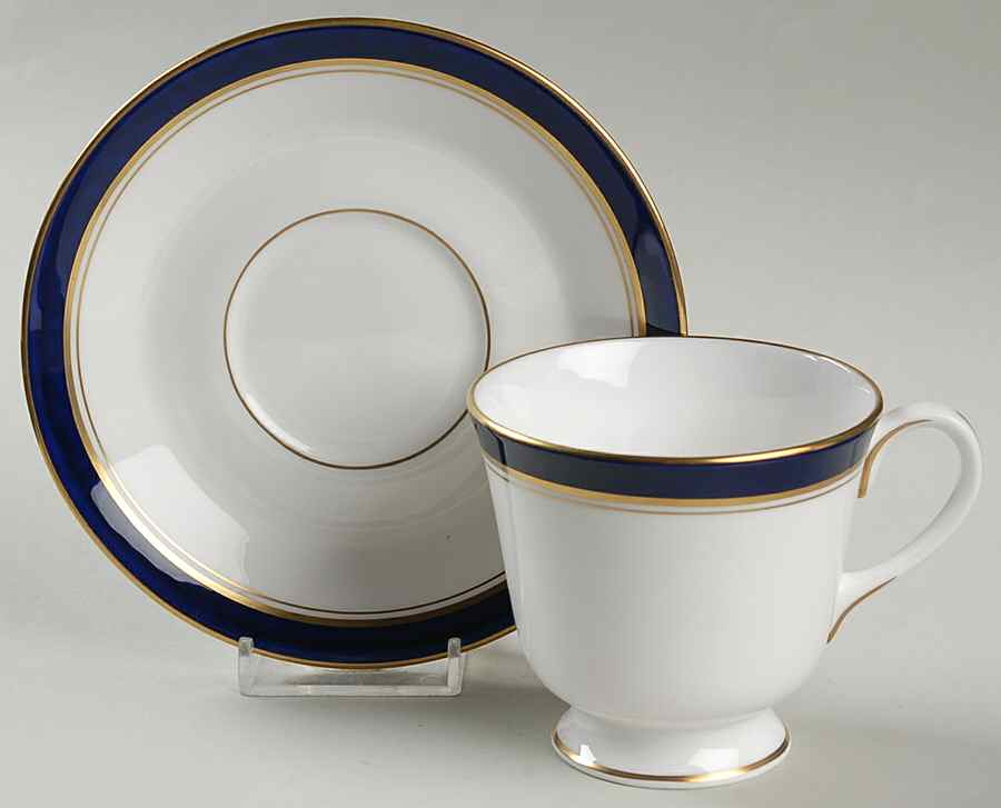 Consul Cobalt Footed Cup & Saucer Set by Spode-1