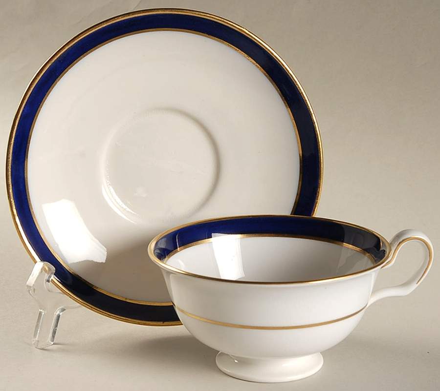 Consul Cobalt Footed Cup & Saucer Set by Spode-1